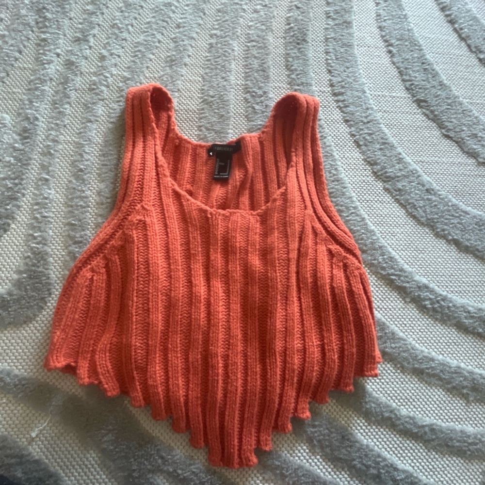 Forever 21 Orange Knit Tank Top